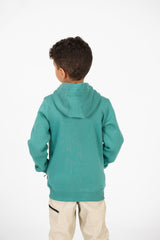 Boy's Tomato Basic Hood Sweatshirt With Full Zip Closure