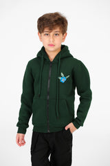 Boy's Zippered Sweatshirt With Front And Back Print