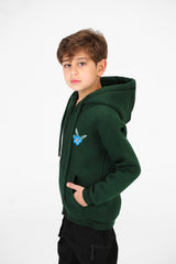 Boy's Zippered Sweatshirt With Front And Back Print