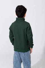 Boy's Slim Fit Front Half Zip Sweatshirt With Long Sleeves