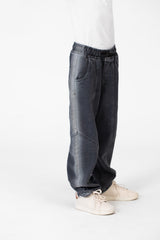Boy's Wide Leg Elastic Waistband Jeans Pants In A Modern Design