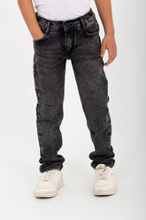 Boys' Regular Fit Cutting Jeans Pants