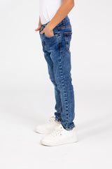 Boy's Jeans Pants With A Slim Fit And Basic Details