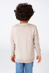 Boy's Checked Pullover With A Round Neck And Comfortable Cotton Material