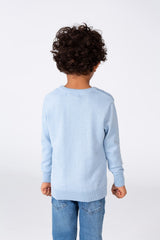 Boy's Checked Pullover With A Round Neck And Comfortable Cotton Material
