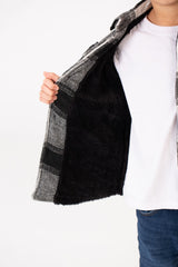 Boy's Ckecked Fur Padded Shirt With Buttons Closure
