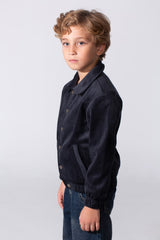 Boy's Winter Long Sleeves Slim Fit Velvet Shirt With Buttons