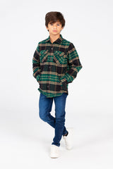 Boy's Checked Shirt With Front Pockets And Long Sleeves