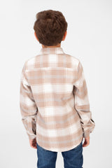 Boy's Winter Checked Shirt With Buttons