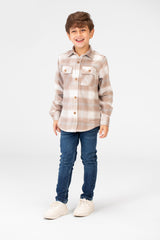 Boy's Winter Checked Shirt With Buttons