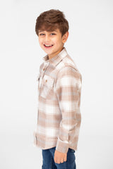 Boy's Winter Checked Shirt With Buttons