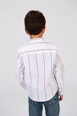 Boys Striped Long Sleeves Shirt Poplin Material