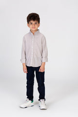 Boys Plain Linen Shirt With Collar