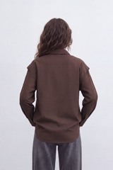 Women’s Tomato Store Belted Drape Blouse Soft Brushed Texture Gives The Plain Body Washed Depth Button Front Self Tie Waist