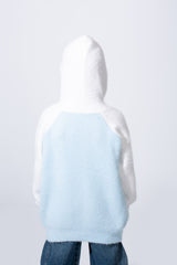 Girl's Slim Fit Long Sleeve With Chest Text Print Knit Soft Relaxed Fabric For Modern Look Hooded Pullover