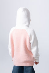 Girl's Slim Fit Long Sleeve With Chest Text Print Knit Soft Relaxed Fabric For Modern Look Hooded Pullover