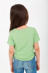 Girls' Ribbed T-shirt With Comfortable Material And A Unique, Distinctive Cut