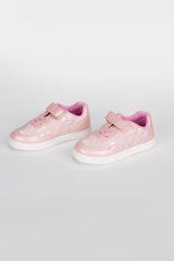 Girl's Flat Sole Faux Leather Sneaker Shoes With Unique Style