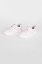 Girl's Flat Sole Faux Leather Multi Color Sneaker Shoes