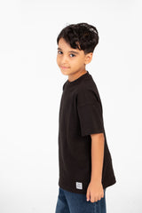 Boy's Basic Round Neck Short Sleeve T-Shirt For Everyday Wear With Unique Details
