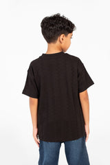 Boy's Basic Round Neck T-Shirt With Modern Design And Short Sleeves