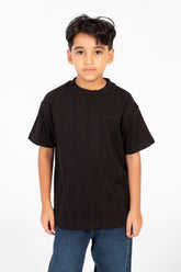 Boy's Basic Round Neck T-Shirt With Modern Design And Short Sleeves
