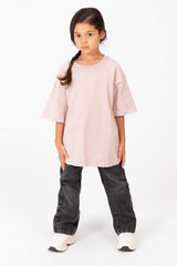 Girl's Summer Melton Lycra Round Neck Short Sleeves T-shirt With A Back Text Print