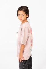 Girl's Summer Melton Lycra Round Neck Short Sleeves T-shirt With A Back Text Print