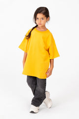 Girl's Summer Melton Lycra Round Neck Short Sleeves T-shirt With A Back Text Print