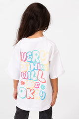 Girl's Summer Melton Lycra Round Neck Short Sleeves T-shirt With A Back Text Print
