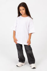 Girl's Summer Melton Lycra Round Neck Short Sleeves T-shirt With A Back Text Print