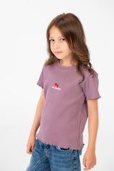 Girl's Comfortable Summer Half-Sleeve Round Neck Modern Design T-shirt