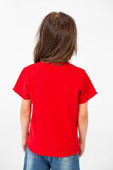Girl's Comfortable Summer Half-Sleeve Round Neck Modern Design T-shirt