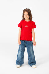 Girl's Comfortable Summer Half-Sleeve Round Neck Modern Design T-shirt