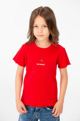 Girl's Comfortable Summer Half-Sleeve Round Neck Modern Design T-shirt