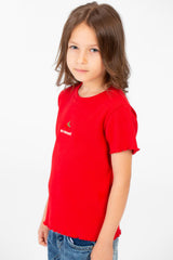 Girl's Comfortable Summer Half-Sleeve Round Neck Modern Design T-shirt