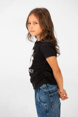 Girl's Summer Melton Half Sleeve Front Graphic Print T-shirt With Elasticated Sides