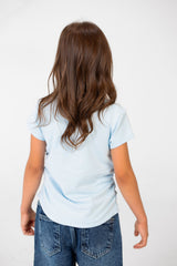 Girl's Summer Melton Half Sleeve Front Graphic Print T-shirt With Elasticated Sides