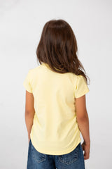 Girl's Summer Melton Half Sleeve Front Graphic Print T-shirt With Elasticated Sides