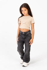 Girl's Milton Short Sleeves Round neck T-shirt With A Bow On The Front