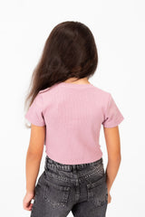 Girl's Milton Short Sleeves Round neck T-shirt With A Bow On The Front