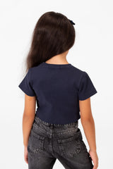 Girl's Milton Short Sleeves Round neck T-shirt With A Bow On The Front