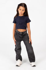 Girl's Milton Short Sleeves Round neck T-shirt With A Bow On The Front