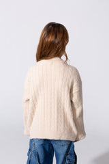 Girl's Basic Plain Pullover With A Round Neck And Long Sleeves