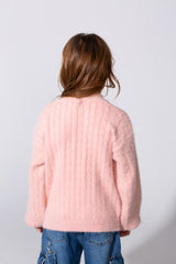 Girl's Basic Plain Pullover With A Round Neck And Long Sleeves