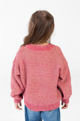 Girl's Velvet Pullover With Round Neck And Long Sleeves
