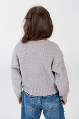 Girl's Velvet Pullover With Round Neck And Long Sleeves