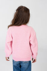 Girl's Velvet Pullover With Round Neck And Long Sleeves