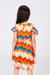 Girls Regular Fit Colorful Dress With A Unique Cut