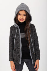 طقم بنات بجيب أمامي طويل وقصة عادية مع قبعة